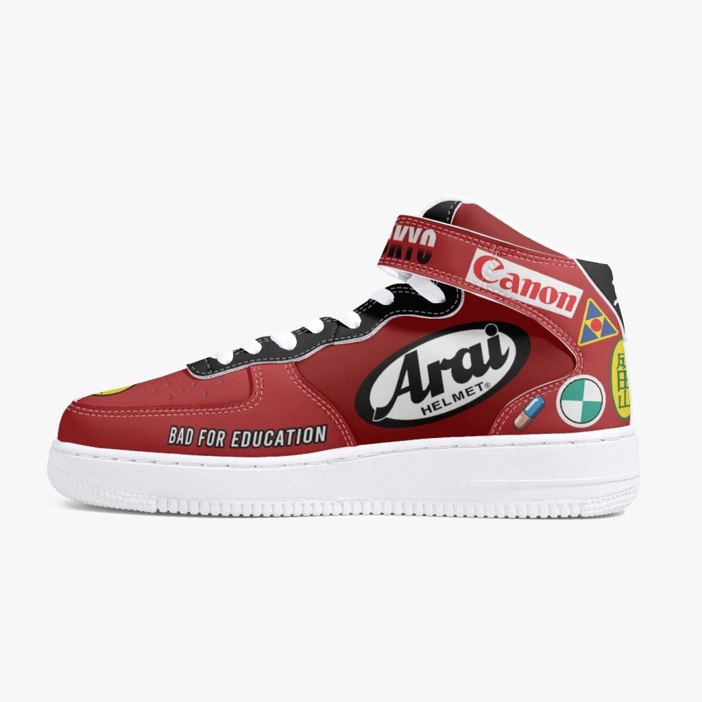 akira kaneda bike decals kamikaze high top shoes 3 - Anime Shoes UK Store