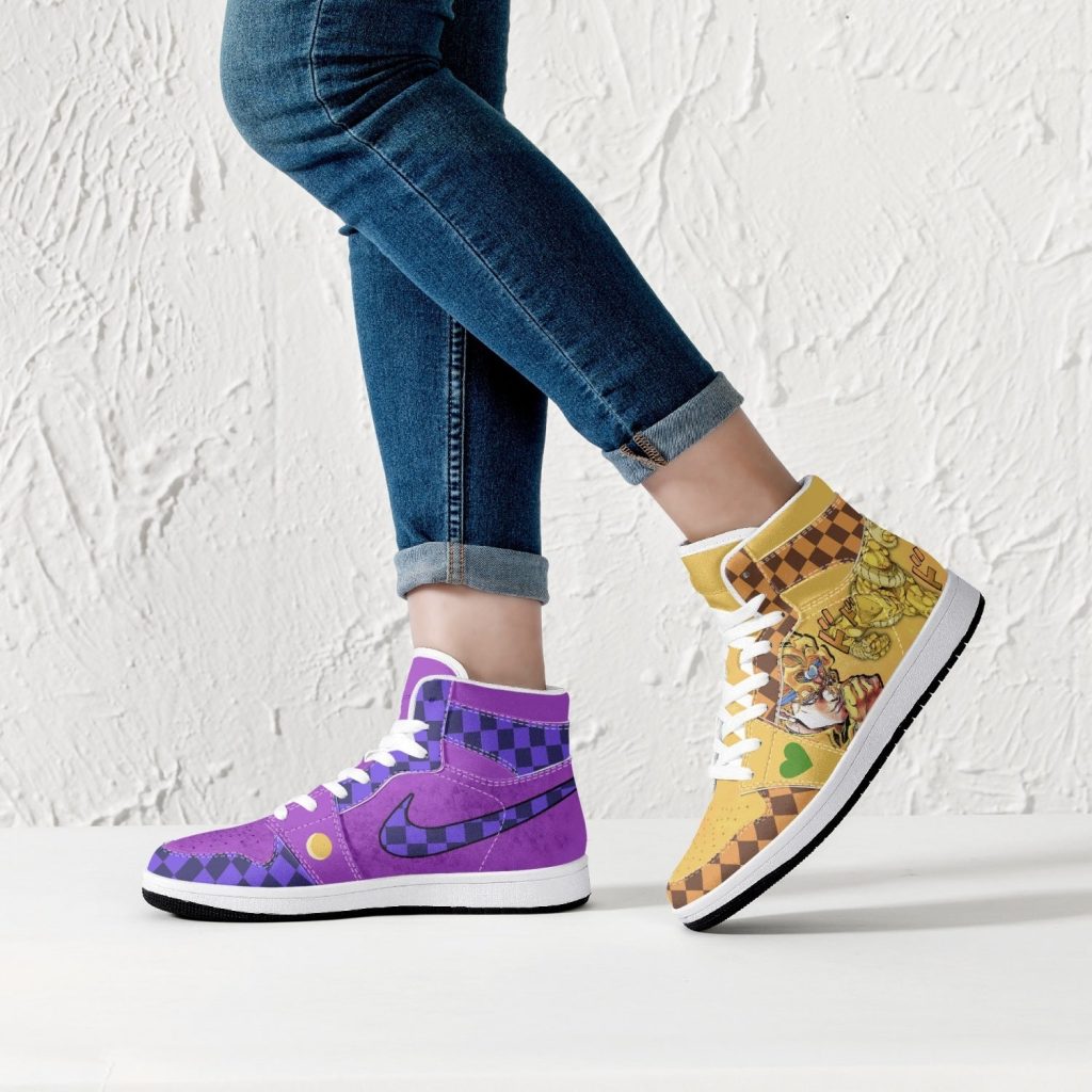 dio brando vs jotaro kujo jojos bizarre adventure j force shoes 13 - Anime Shoes UK Store