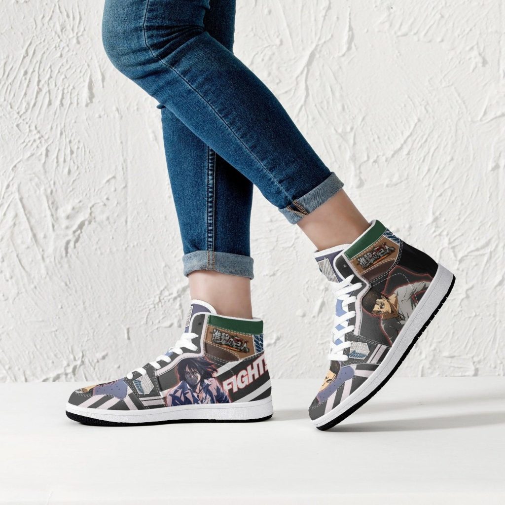 eren yeager timeskip attack on titan j force shoes 9 - Anime Shoes UK Store