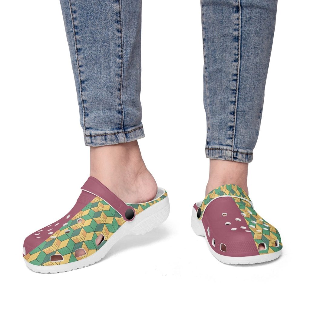 giyu tomioka demon slayer custom clogs 3 - Anime Shoes UK Store