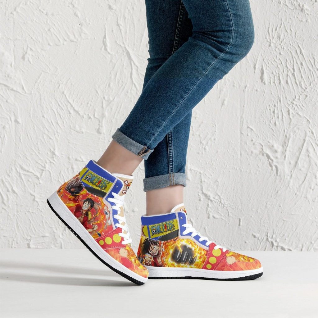 monkey d luffy red hawk one piece j force shoes 15 - Anime Shoes UK Store