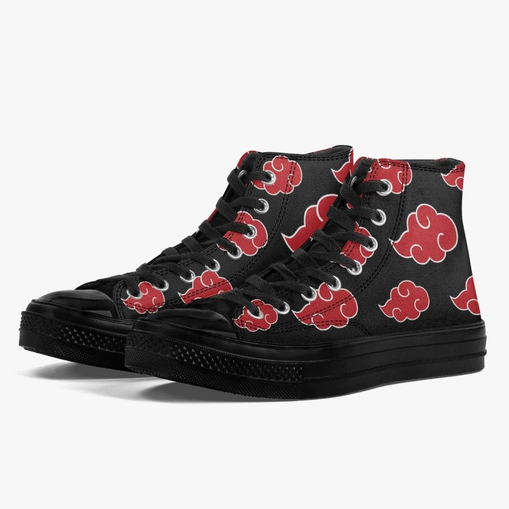 naruto akatsuki premium all black high top canvas shoes 6 - Anime Shoes UK Store