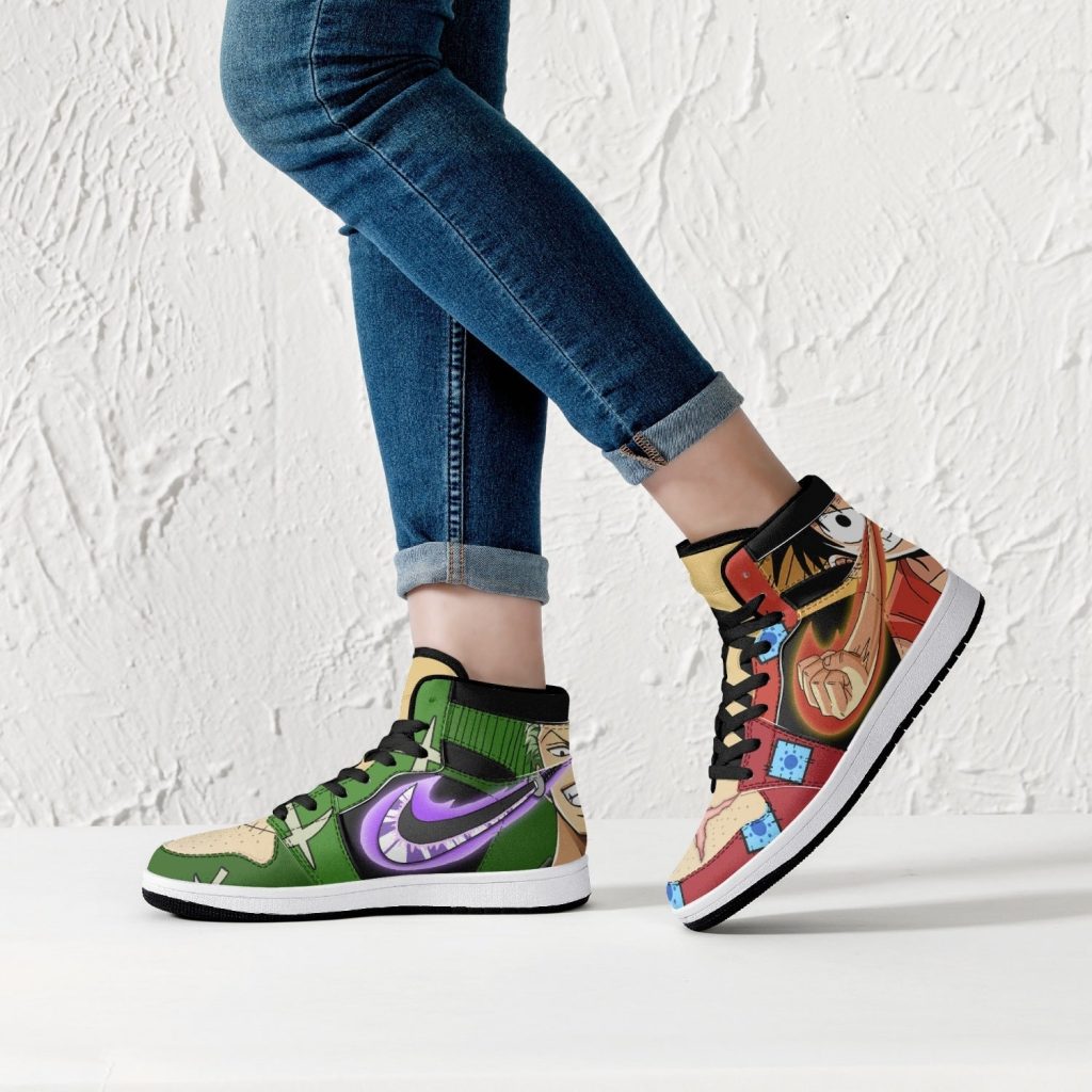 zoro and luffy one piece j force shoes 6 - Anime Shoes UK Store